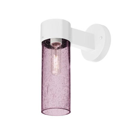 Besa Lighting Juni 10 Outdoor Sconce, Plum Bubble, White Finish, 1x60W Incandescent JUNI10PL-WALL-WH